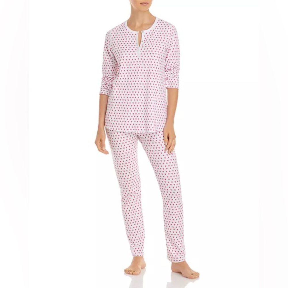 Roller Rabbit Pink and White Polka Dot Long Sleeve Pajama Set